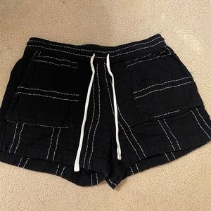 black and white shorts